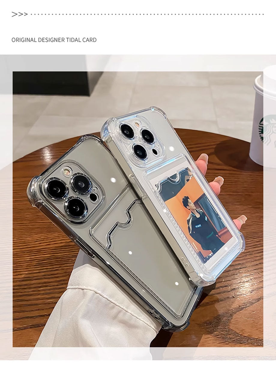 iPhone Transparent Card Slot Bag Holder Case
