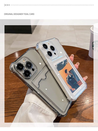 iPhone Transparent Card Slot Bag Holder Case