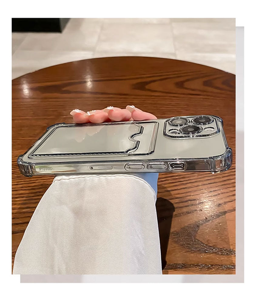 iPhone Transparent Card Slot Bag Holder Case