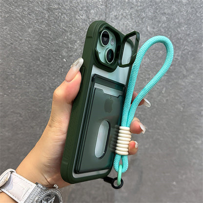 iPhone Luxury Card Holder Wallet Wrist Hand Strap Case