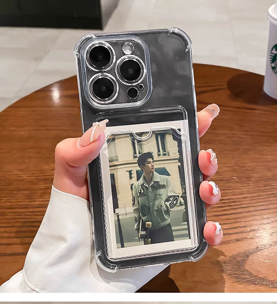 iPhone Transparent Card Slot Bag Holder Case