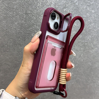 iPhone Luxury Card Holder Wallet Wrist Hand Strap Case