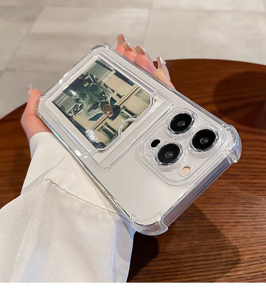 iPhone Transparent Card Slot Bag Holder Case