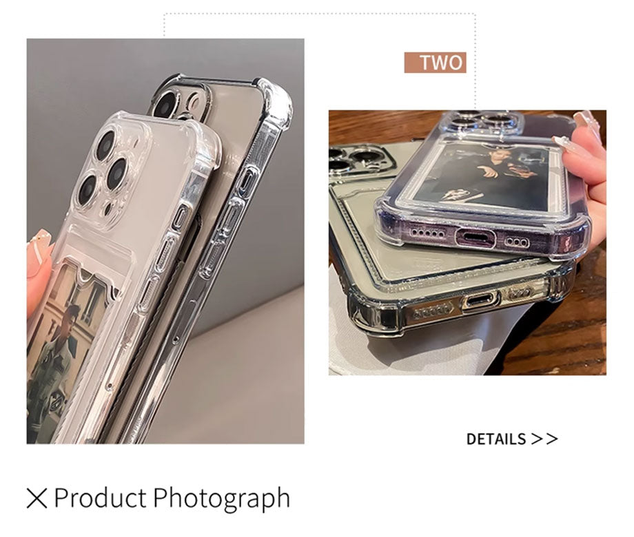 iPhone Transparent Card Slot Bag Holder Case
