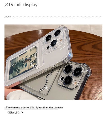 iPhone Transparent Card Slot Bag Holder Case