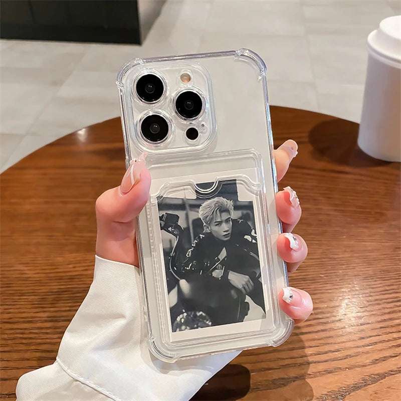 iPhone Transparent Card Slot Bag Holder Case
