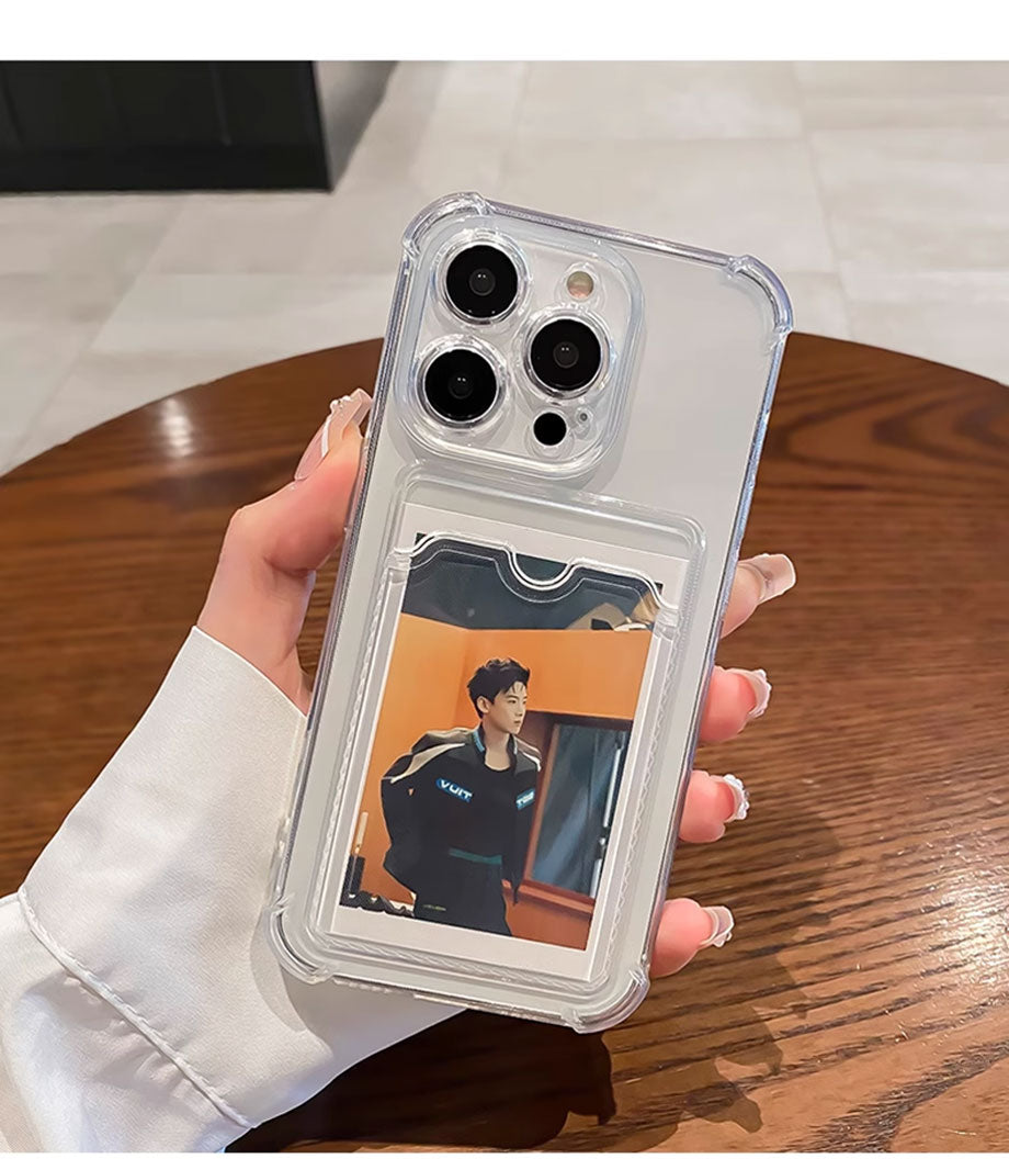 iPhone Transparent Card Slot Bag Holder Case